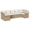 vidaXL Garden Sofa Set with Cushion 7 pcs Beige Poly rattan