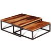 vidaXL Nesting Table Set of 2 Brown Solid Acacia Wood Medium