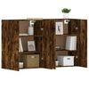 vidaXL Wall Mounted Cabinet Set of 2 Smoked Oak Engineered Wood, Metal