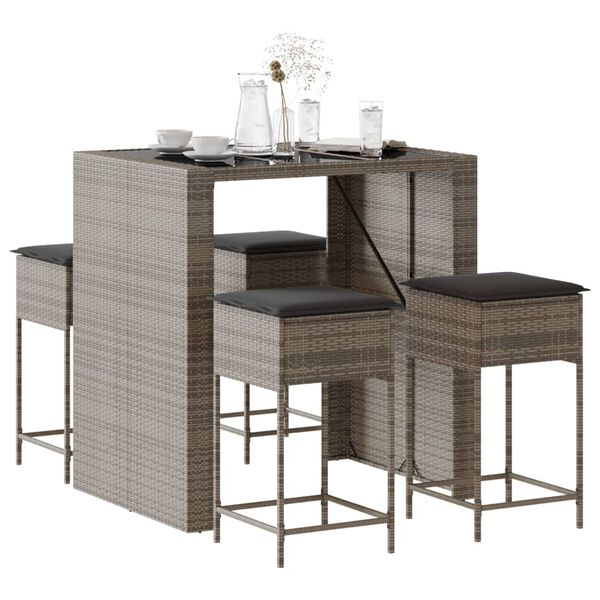 vidaXL Garden Bar Set Grey