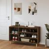 vidaXL Shoe Cabinet Brown Oak Engineered wood, solid eucalyptus wood