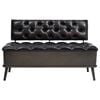 vidaXL Storage Bench Black Faux Leather, Metal, Engineered Wood Medium