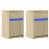 vidaXL Bedside Cabinet Set of 2 Sonoma Oak Engineered Wood Standard