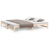 vidaXL Day Bed Natural Wood Solid Pine Wood Standard Double Pull-Out