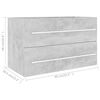 vidaXL Bathroom Furniture Set Concrete Grey Engineered Wood