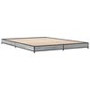 vidaXL Bed Frame Grey Sonoma Engineered wood, Steel Double Durable
