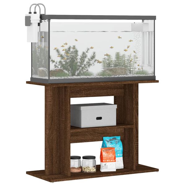 vidaXL Aquarium Stand Brown Oak Engineered Wood 31.5 x 13.8 x 23.6 in