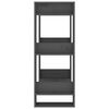 vidaXL Book Cabinet Grey Solid pine wood Medium Book Cabinet