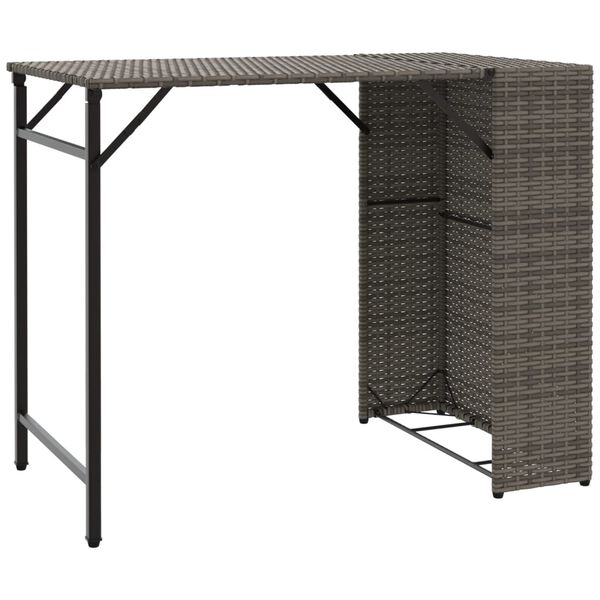 vidaXL Garden Dining Set Grey PE rattan, powder-coated steel Compact