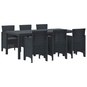vidaXL Garden Dining Set 7 pcs Anthracite Polypropylene