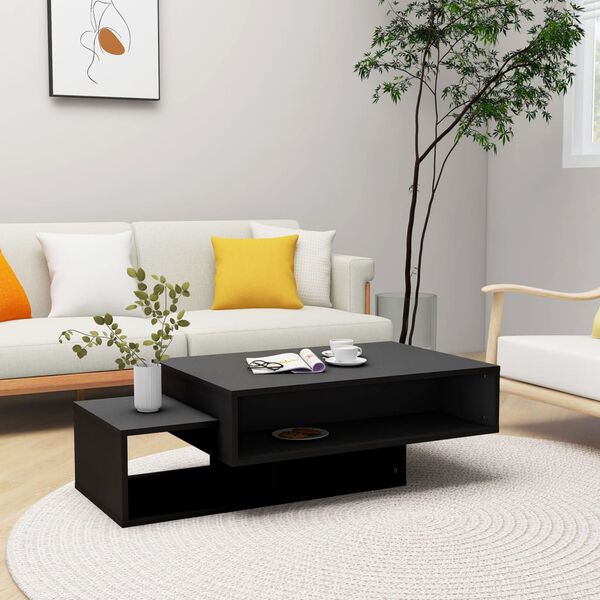 vidaXL Coffee Table Black Engineered Wood Medium Coffee Table