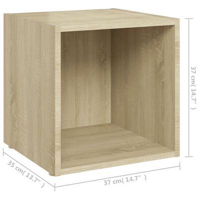 vidaXL TV Cabinets 4 pcs Sonoma Oak 14.6"x13.8"x14.6" Chipboard