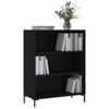 vidaXL Bookcase Black Engineered wood, metal Medium Bookcase