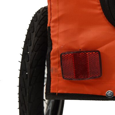 vidaXL Pet Bike Trailer Orange and Black Oxford Fabric&Iron