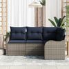 vidaXL Garden Sofa Set Grey Poly Rattan