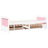 vidaXL Day Bed White and pink Solid pinewood, engineered wood