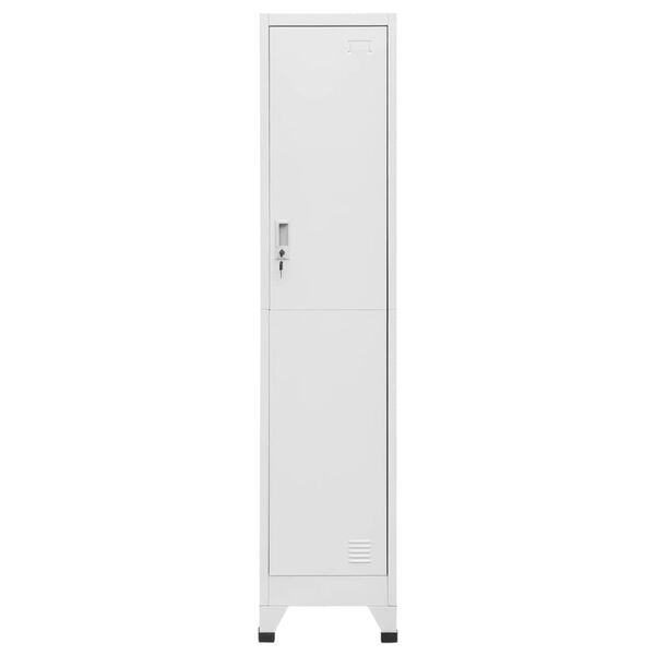 vidaXL Locker Grey Steel Large Locker Cabinet Rectangular Industrial