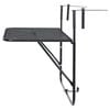 vidaXL Balcony Table Black Steel Medium Foldable Balcony Table