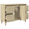 vidaXL Sink Cabinet Sonoma Oak Engineered wood, Solid eucalyptus wood