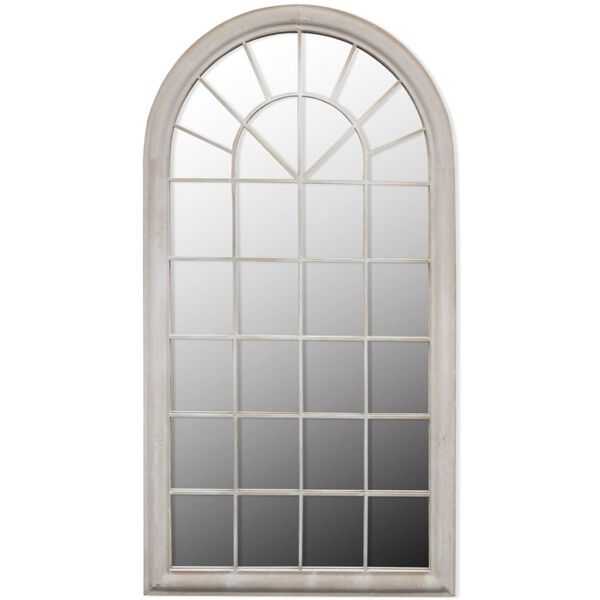 vidaXL Mirror Antique White Powder-Coated Iron, Glass 23.6 x 45.7 in