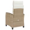 vidaXL Reclining Garden Chair Beige PE rattan Standard