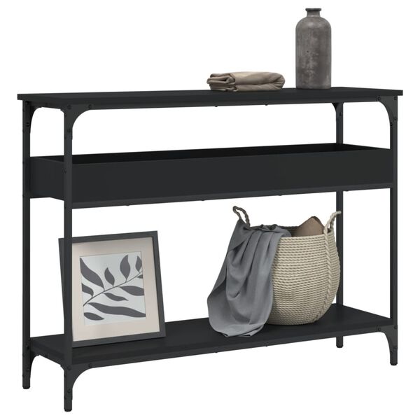 vidaXL Console Table Black Engineered wood 39.4 in x 11.4 in x 29.5 in