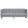 vidaXL Sofa Light Grey Polyester, Plywood, Solid Wood 2-Seater Sofa