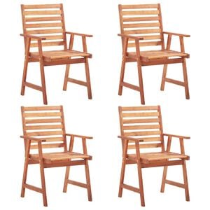 vidaXL Outdoor Chair Set of 4 Natural wood Acacia wood