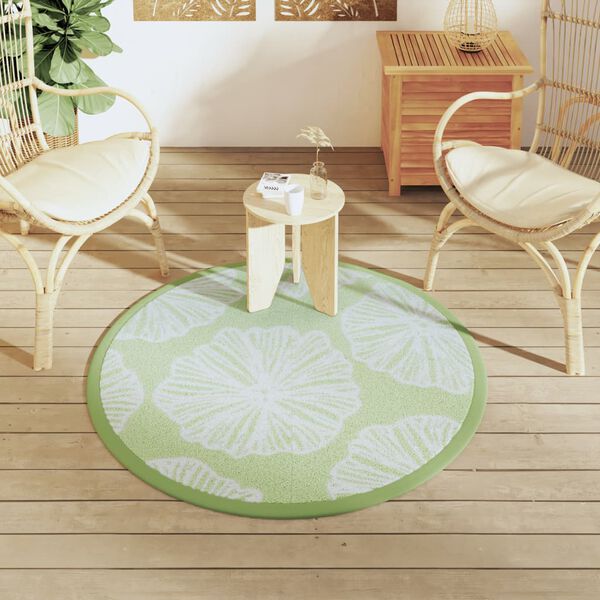 vidaXL Outdoor Carpet Green Polypropylene Ø47.2 in Reversible