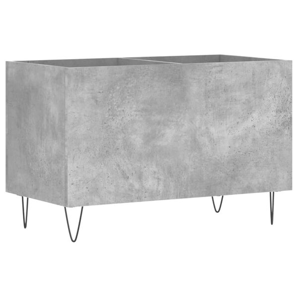 vidaXL Record Cabinet Concrete Gray Engineered Wood, Iron Medium
