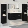 vidaXL Bathroom Furniture Set 4 pcs Black Oak Engineered Wood