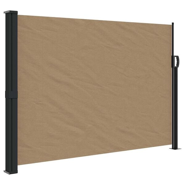 vidaXL Retractable Side Awning Taupe 55.1"x236.2"