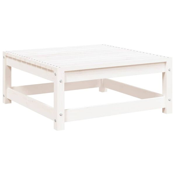 vidaXL Garden Footstool White Solid pine wood 27.6x27.6x11.8 in Modular