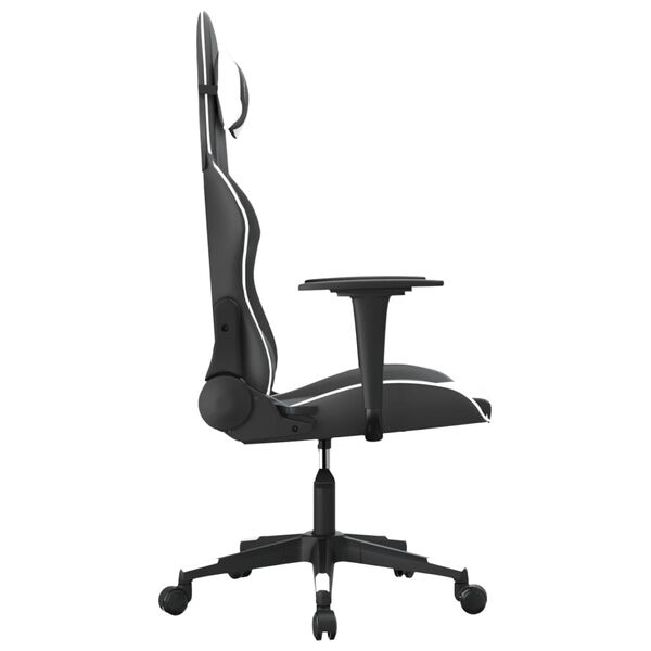 vidaXL Gaming Chair Black and White Faux Leather
