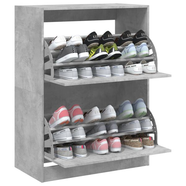 vidaXL Shoe Cabinet Concrete Grey Engineered wood Tall Shoe Cabinet