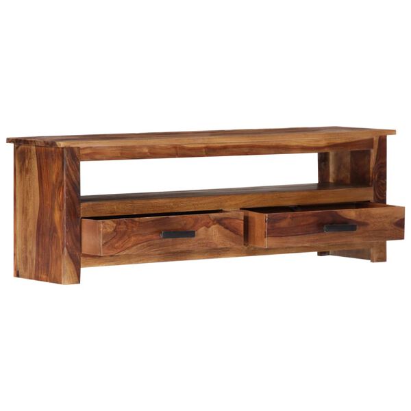 vidaXL TV Cabinet Natural Solid Acacia Wood, Engineered Wood 46.5 in