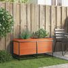 vidaXL Garden Planter Wax Brown Solid Pine Wood, Steel