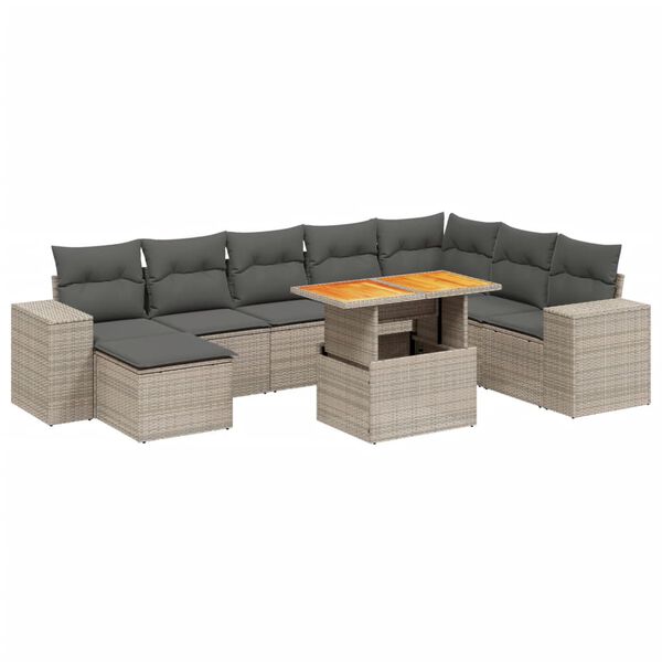 vidaXL Garden Sofa Set Grey