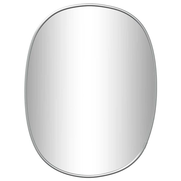 vidaXL Wall Mirror Silver Glass, PVC Durable Wall Mirror Oval