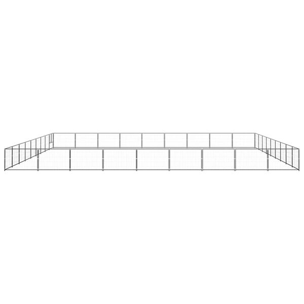 vidaXL Dog Kennel Black Steel Large Outdoor Kennel Durable Dog Kennel