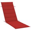 vidaXL Patio Sun Lounger Natural wood color, Red cushion