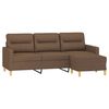 vidaXL 3-Seater Sofa with Footstool Brown