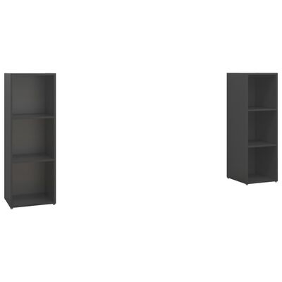 vidaXL TV Cabinets 2 pcs Gray 42.1"x13.8"x14.6" Engineered Wood