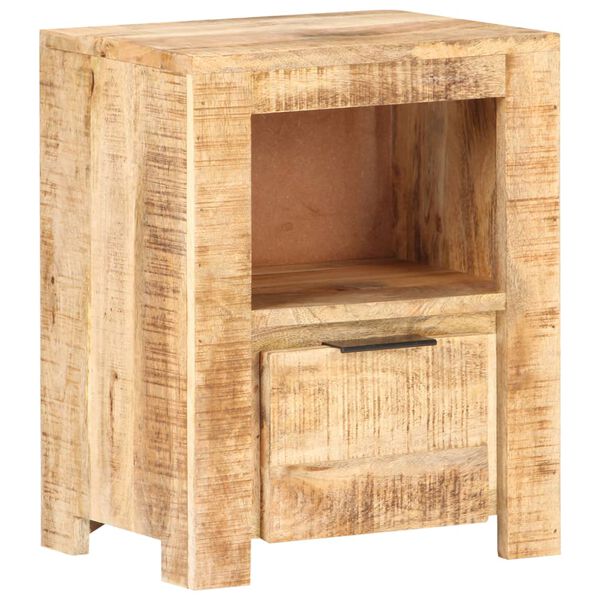 vidaXL Bedside Cabinet Rough Mango Wood Sturdy Medium Functional