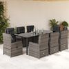 vidaXL Garden Dining Set Grey, Black
