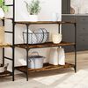 vidaXL Kitchen Trolley Smoked Oak 40.2"x19.7"x37.4" Engineered Wood