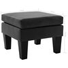 vidaXL Footstool Black Faux Leather, Solid Pine Wood Compact Simple