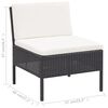 vidaXL Garden Lounge Set Black, Cream white