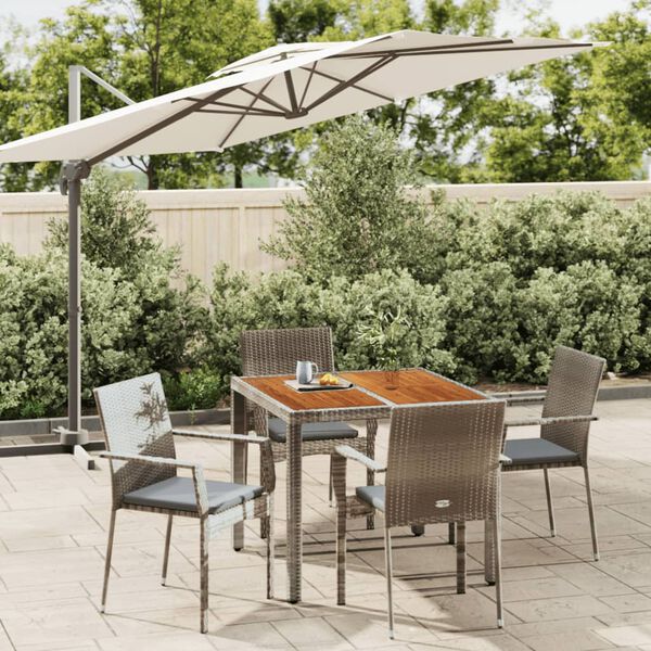 vidaXL Garden Dining Set Gray PE rattan Modular Garden Dining Set