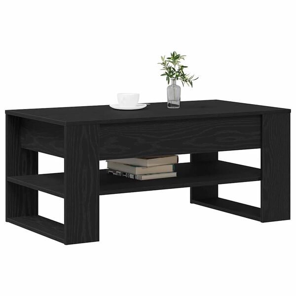 vidaXL Coffee Table Black Oak 40.16 x 21.65 x 17.72 in Engineered Wood